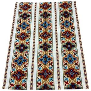 Vintage Southwestern Geometric Curtain Panel Earth Tone Boho 1960s Mod Aesthetic